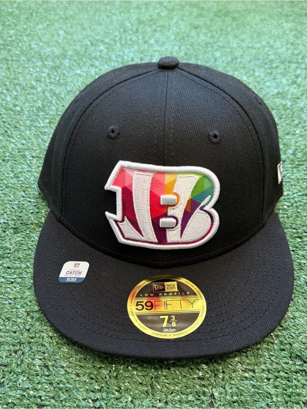 New Era Cincinnati Bengals 23 Crucial Catch Fitted Hat 59Fifty Low Profile 7 3/8